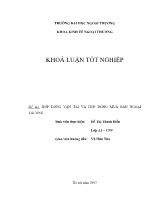 Kinh tế ngoại thương - Luận văn Hợp đồng vận tải và hợp đồng mua bán ngoại thương