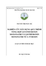 Luận án Nghiên cứu xây dựng quy trình tổng hợp levothyroxin mononatri và liothyronin mononatri từ l - Tyrosin