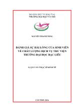 Luận văn Đánh giá sự hài lòng của sinh viên về chất lượng dịch vụ thư viện trường đại học Bạc Liêu