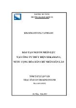 Luận văn Đào tạo nguồn nhân lực tại công ty thủy điện xekaman 1, nước cộng hòa dân chủ nhân dân Lào