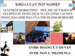 Luận văn Giải pháp marketing – mix thu hút khách gia đình sử dụng dịch vụ ăn uống tại nhà hàng đảo anh đào của the blossom resort