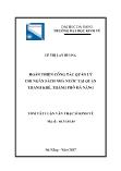 Luận văn Hoàn thiện công tác quản lý chi ngân sách nhà nước tại quận Thanh khê, thành phố Đà Nẵng