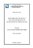 Luận văn Hoàn thiện công tác quản lý chi ngân sách nhà nước tại huyện Bắc trà my, tỉnh Quảng Nam