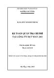 Luận văn Kế toán quản trị chi phí tại công ty dệt may 29 / 3