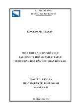Luận văn Phát triển nguồn nhân lục tại công ty Hoàng anh Attapeu nuớc cộng hòa dân chủ nhân dân Lào