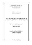 Luận văn Quản lý chi ngân sách đầu tư cho hoạt động khoa học công nghệ tỉnh Ðắk Lắk