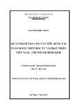 Luận văn Quản trị rủi ro cho vay tiêu dùng tại ngân hàng tmcp đầu tư và phát triển Việt Nam – Chi nhánh Bình Định