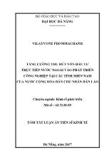 Luận văn Tăng cường thu hút vốn đầu tư trực tiếp nước ngoài vào phát triển công nghiệp tại các tỉnh miền nam của nước cộng hòa dân chủ nhân dân Lào