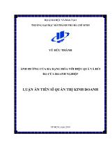 Luận án Ảnh hưởng của đa dạng hóa tới hiệu quả và rủi ro của doanh nghiệp