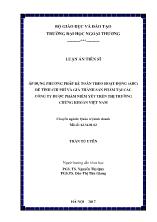 Luận án Áp dụng phương pháp kế toán theo hoạt động (ABC) để tính chi phí và giá thành sản phẩm tại các công ty dược phẩm niêm yết trên thị trường chứng khoán Việt Nam