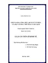 Luận án Chất lượng công chức quản lý văn hóa của Bộ Văn hóa, Thể thao và Du lịch