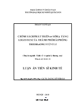 Luận án Chính sách phát triển cơ sở hạ tầng Logistics của Thành phố Hải Phòng theo hướng hiện đại