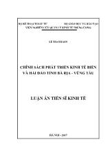 Luận án Chính sách phát triển kinh tế biển và hải đảo tỉnh Bà Rịa - Vũng Tàu