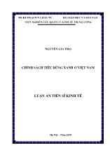 Luận án Chính sách tiêu dùng xanh ở Việt Nam