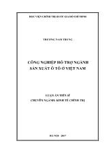 Luận án Công nghiệp hỗ trợ ngành sản xuất ô tô ở Việt Nam