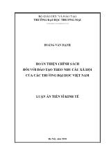 Luận án Hoàn thiện chính sách đối với đào tạo theo nhu cầu xã hội của các trường đại học Việt Nam