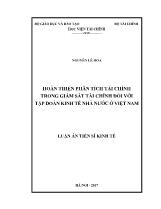 Luận án Hoàn thiện phân tích tài chính trong giám sát tài chính đối với tập đoàn kinh tế nhà nước ở Việt Nam