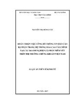 Luận án Hoàn thiện việc công bố thông tin báo cáo bộ phận trong hệ thống Báo cáo tài chính tại các doanh nghiệp cổ phần niêm yết trên thị trường chứng khoán Việt Nam