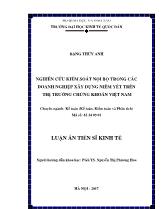 Luận án Nghiên cứu kiểm soát nội bộ trong các doanh nghiệp xây dựng niêm yết trên thị trường chứng khoán Việt Nam