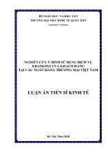 Luận án Nghiên cứu ý định sử dụng dịch vụ eBanking của khách hàng tại các ngân hàng thương mại Việt Nam