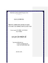 Luận án Nhân tố ảnh hưởng đến hoạt động của tổ chức tài chính vi mô tại Việt Nam