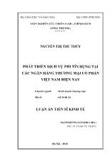 Luận án Phát triển dịch vụ phi tín dụng tại các ngân hàng thương mại cổ phần Việt Nam hiện nay