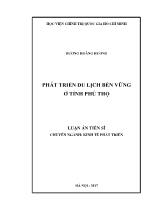 Luận án Phát triển du lịch bền vững ở tỉnh Phú Thọ