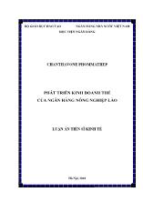 Luận án Phát triển kinh doanh thẻ của Ngân hàng nông nghiệp Lào