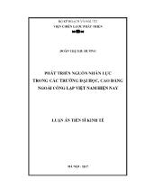 Luận án Phát triển nguồn nhân lực trong các trường đại học, cao đẳng ngoài công lập Việt Nam hiện nay