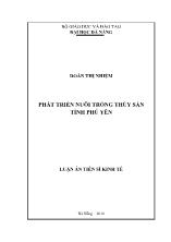 Luận án Phát triển nuôi trồng thủy sản tỉnh Phú Yên