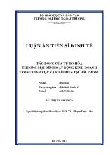 Luận án Tác động của tự do hóa thương mại đến hoạt động kinh doanh trong lĩnh vực vận tải biển tại Hải Phòng