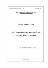 Luận án Thực thi chính sách an sinh xã hội trên địa bàn Tây Nguyên