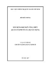 Luận án Xây dựng đội ngũ công chức quản lý kinh tế của bộ xây dựng