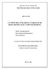 Luận văn Cá nhân hóa ứng dụng và dịch vụ di động hướng ngữ cảnh người dùng