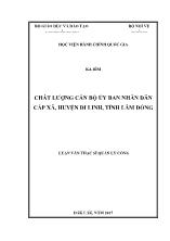 Luận văn Chất lượng cán bộ ủy ban nhân dân cấp xã, huyện Di Linh, tỉnh Lâm Đồng