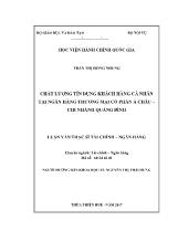 Luận văn Chất lượng tín dụng khách hàng cá nhân tại Ngân hàng Thương mại cổ phần Á Châu chi nhánh Quảng Bình - Trần Thị Hồng Nhung