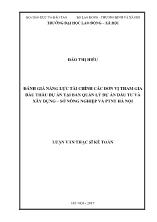 Luận văn Đánh giá năng lực tài chính các đơn vị tham gia đấu thầu dự án tại Ban quản lý dự án đầu tư và xây dựng – Sở nông nghiệp và PTNT Hà Nội