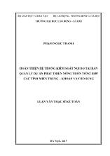 Luận văn Hoàn thiện hệ thống kiểm soát nội bộ tại Ban quản lý dự án phát triển nông thôn tổng hợp các tỉnh miền Trung – Khoản vay bổ sung