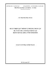 Luận văn Hoàn thiện quy trình và phương pháp lập dự toán thu, chi hoạt động tại Bệnh viện Đa khoa tỉnh Ninh Bình