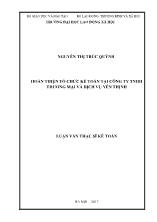 Luận văn Hoàn thiện tổ chức kế toán tại Công ty TNHH Thương mại và Dịch vụ Yên Thịnh