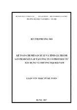 Luận văn Kế toán chi phí sản xuất và tính giá thành sản phẩm xây lắp tại Công ty Cổ phần Đầu tư Xây dựng và Thương mại Hải Nam