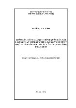 Luận văn Khảo sát, đánh giá quy trình quản lý chất lượng phần mềm dựa theo độ đo và đề xuất phương án tối ưu cho các công ty gia công phần mềm