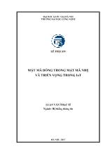 Luận văn Mật mã dòng trong mật mã nhẹ và triển vọng trong IoT