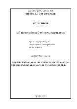 Luận văn Mô hình ngôn ngữ sử dụng Mapreduce