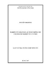 Luận văn Nghiên cứu bài toán an toàn thông tin cho doanh nghiệp vừa và nhỏ - Nguyễn Thị Hằng