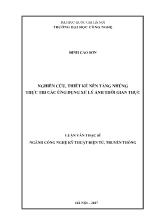 Luận văn Nghiên cứu, thiết kế nền tảng nhúng thực thi các ứng dụng xử lý ảnh thời gian thực