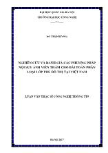 Luận văn Nghiên cứu và đánh giá các phương pháp nội suy ảnh viễn thám cho bài toán phân loại lớp phủ đô thị tại Việt Nam - Đỗ Thị Phương