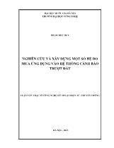 Luận văn Nghiên cứu và xây dựng một số hệ đo mưa ứng dụng vào hệ thống cảnh báo trượt đất