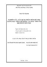 Luận văn Nghiên cứu, xây dựng phần mềm hỗ trợ giảng dạy theo mô hình “vai mẫu” đối với kịch hát dân tộc