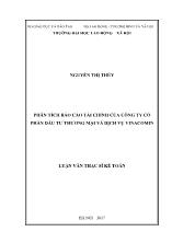 Luận văn Phân tích báo cáo tài chính của Công ty Cổ phần Đầu tư Thương mại và Dịch vụ Vinacomin